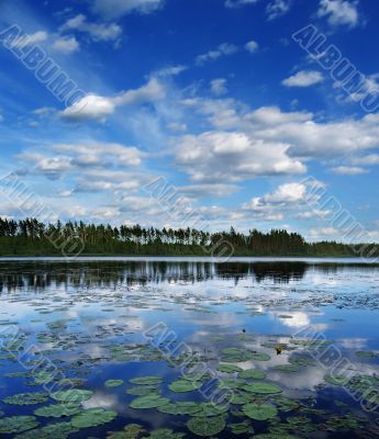 clouds over lake