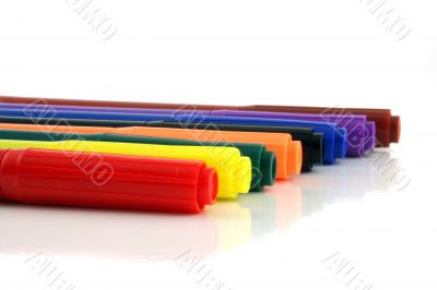 Felt Pens in a line