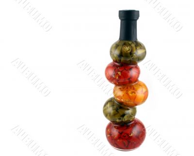 Bottle of spiced Chilies