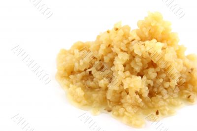 Close up of Chopped Garlic on an isolated background