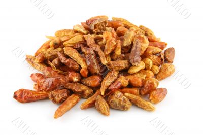 Dried Chilies on an isolated background