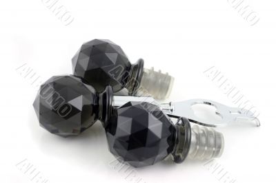 Black Bottle Stopper and Opener