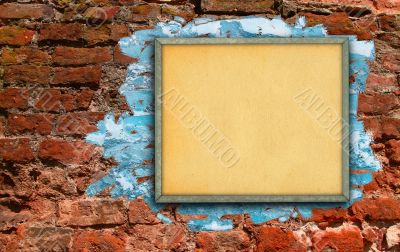 billboard against brick wall
