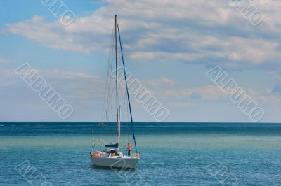 yacht in open sea