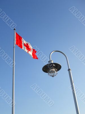 Canada Flag and Lamp Post