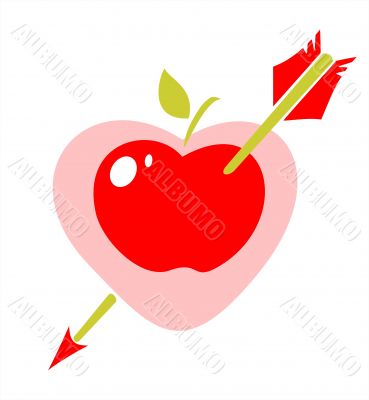 Arrow in apple heart