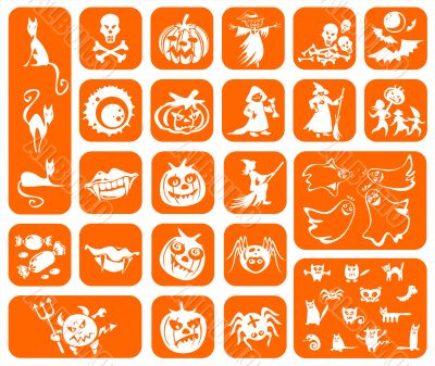 Orange Halloween symbols