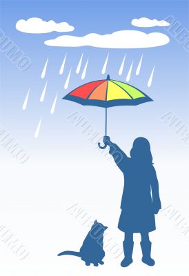 Girl and cat