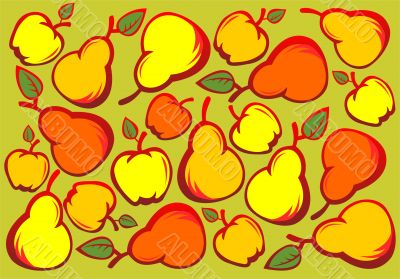 Apples and pears background