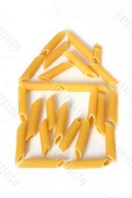 Home sign made of pasta