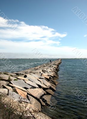 Breakwater extending into water