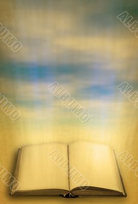 open holy book against heaven
