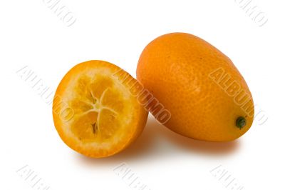 Ripe kumquat isolated