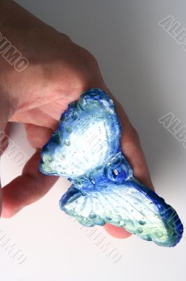 Butterfly in hand isolated