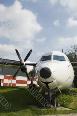 front of an airplane