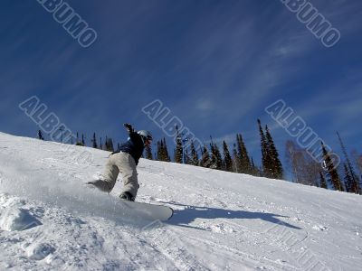 Girl on snowboard