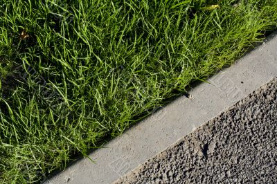 Grass with pavement