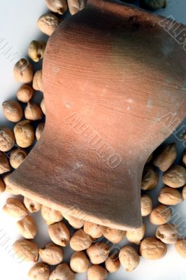 split peas at terracotta jug