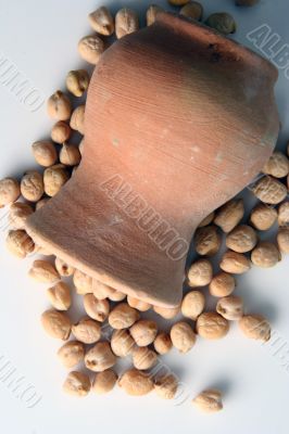 split peas at terracotta jug