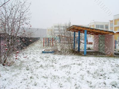 Kindergarten, snowfall