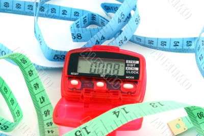 Pedometer with tape measures