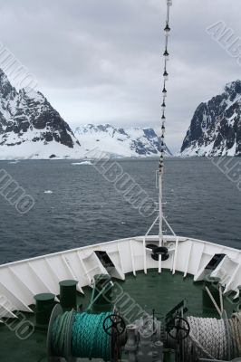 Bow of cruise ship