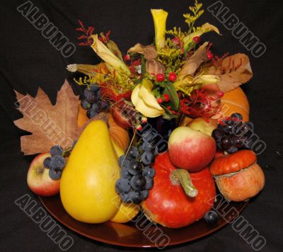 Autumn pumpkin composition