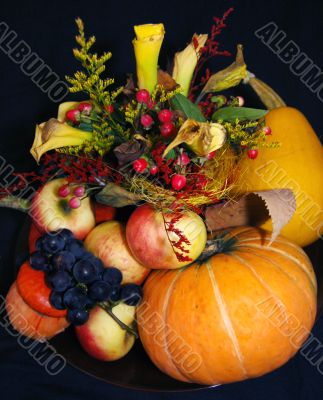 Autumn pumpkin composition
