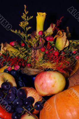 Autumn pumpkin composition