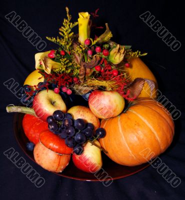 Autumn pumpkin composition