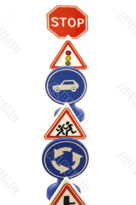 set of road sign