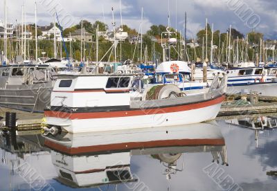 Red and White Boat