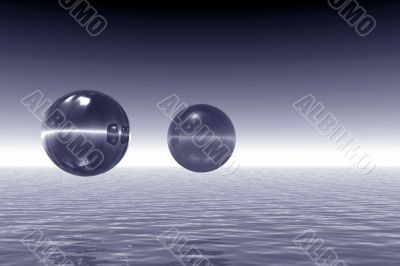 Monochromatic landscape with balls