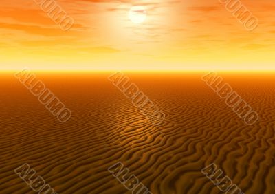 Sunset. Desert