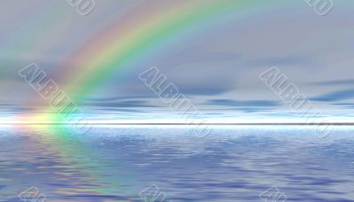 Panoramic landscape. Rainbow