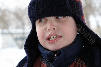 boy in a winter cap