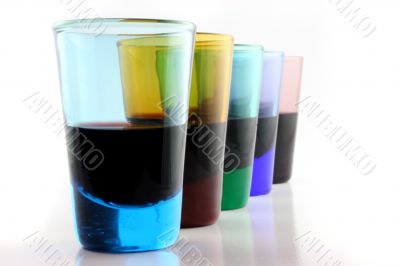5 Drinking Glasses at an Angle