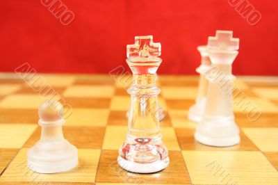 Chess Game with a Red Background
