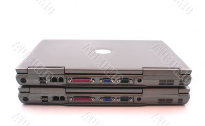 2 Laptops on a white background