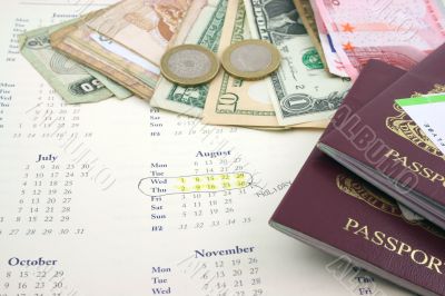 Holiday with Money and passports