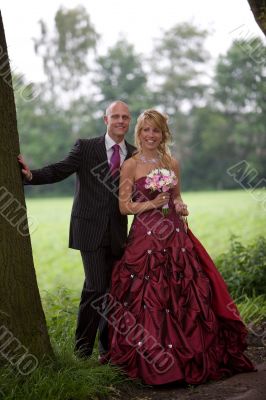 Happy bride and groom