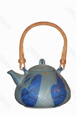 blue china ceramic teapot