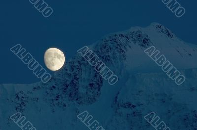 Moon over Belukha