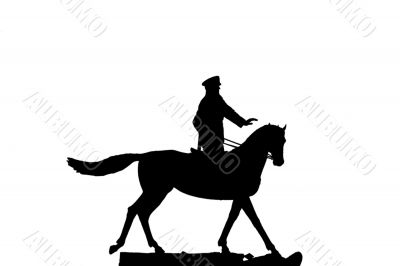 silhouette of horseman, vector preview