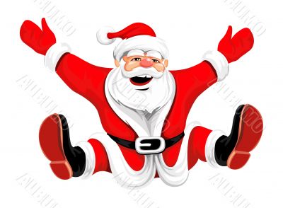 Happy Christmas Santa jumping
