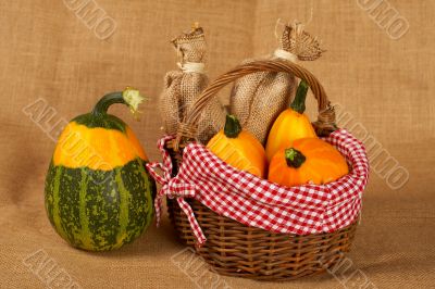Yellow and green pumpkins