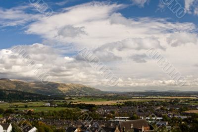 Stirling under a cloudy sky