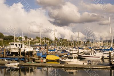 Yellow Boat at Marina