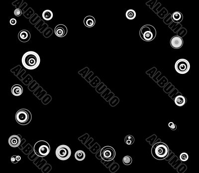 White Circles on Black Background