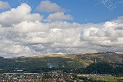 Stirling under a cloudy sky